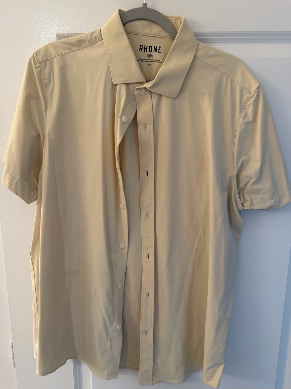 RHONE Short Sleeve Button-Down Shirt — Yellow